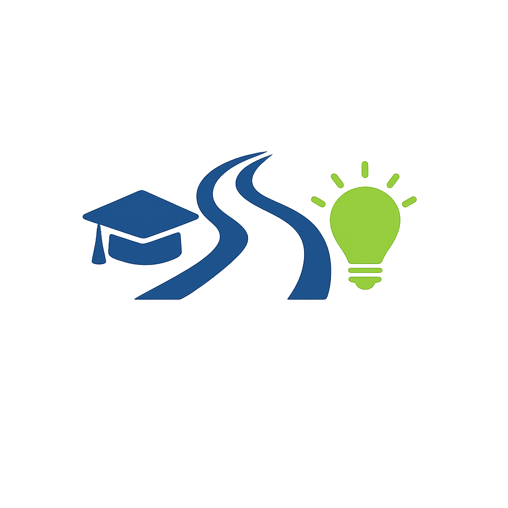 Abstract green and slate learning symbol